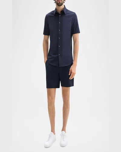 Theory Regal Merino Relaxed Button Down In Brown