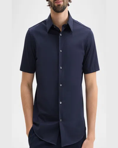 Theory Regal Merino Relaxed Button Down In Brown