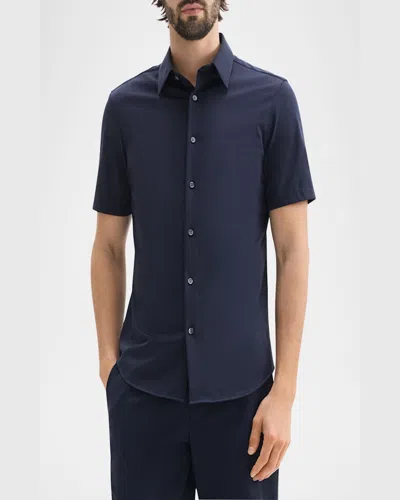 Theory Regal Merino Relaxed Button Down In Brown