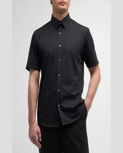 Theory Regal Merino Relaxed Button Down In Brown