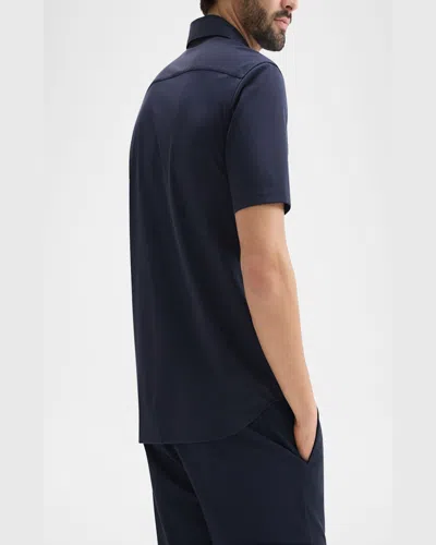 Theory Regal Merino Relaxed Button Down In Brown