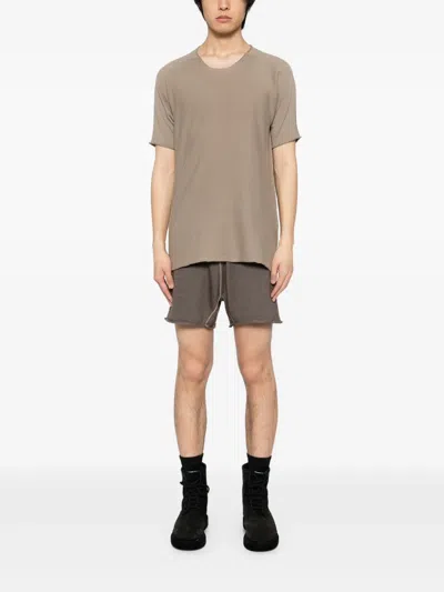 Label Under Construction Cotton Shorts In Brown