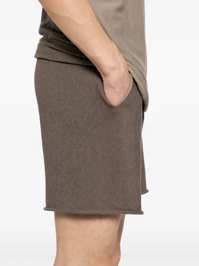 Label Under Construction Cotton Shorts In Brown