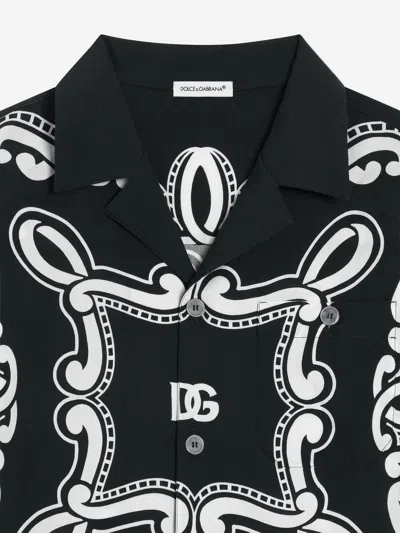 Dolce & Gabbana Batik Shirt With Bandanna Print In Black
