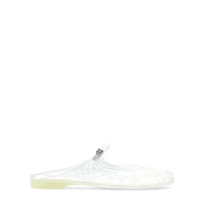 Tory Burch Metallic Sandals With Mesh Design In White