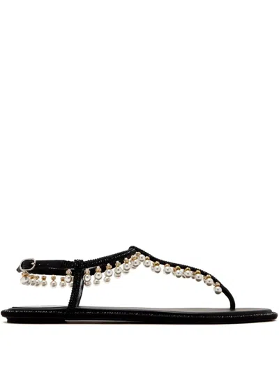 René Caovilla Rene Caovilla Diana Pearls Sandals In Black