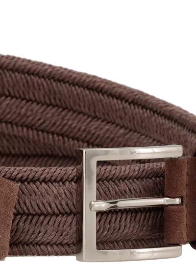 Orciani Logo Belt In Brown