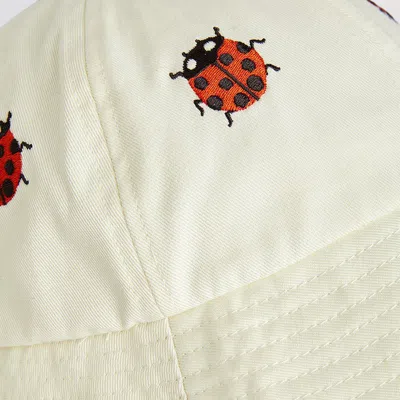 Mini Rodini White Hat With Ladybugs In White