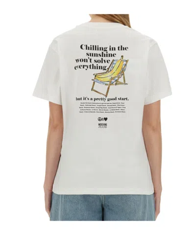 Moschino T-shirt With Print In White