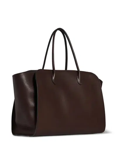 The Row Womens Marlo Leather Tote Bag Chestnut Ans In Brown