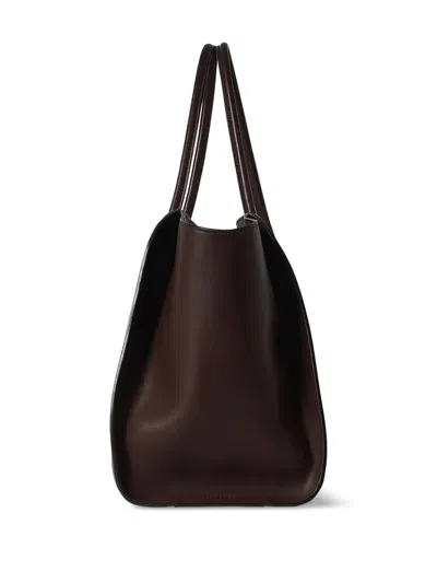 The Row Womens Marlo Leather Tote Bag Chestnut Ans In Brown