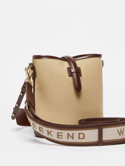 Weekend Max Mara Vasaio Coloniale Bucket Bag In Nude