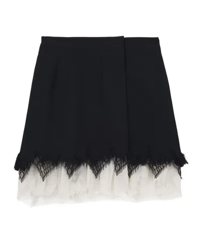 Alexander Mcqueen Spider Web Lace Miniskirt In Black