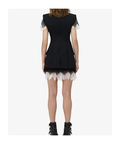 Alexander Mcqueen Spider Web Lace Miniskirt In Black