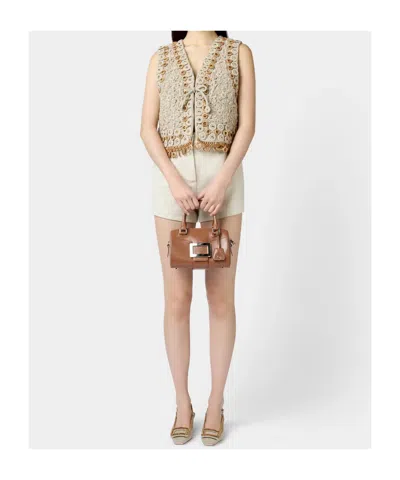 Roger Vivier Women's Belle Vivier Bowling Bag In Brown