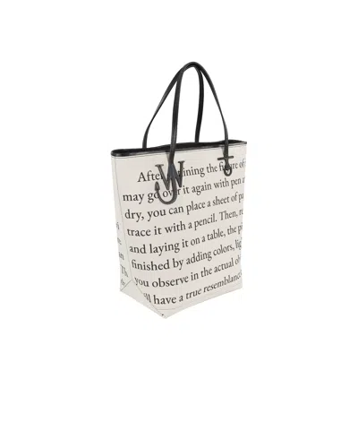 Jw Anderson J. W. Anderson Structured Tote Bag With Contrasting Black Trim In Ivory