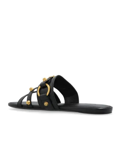 Balenciaga City Nappa Leather Slippers In Black