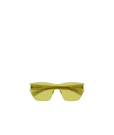 Saint Laurent Shield Nylon Sunglasses In Yellow