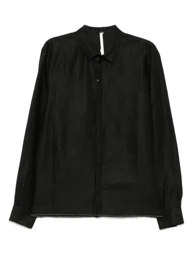 Label Under Construction Raw Edge Shirt In Black