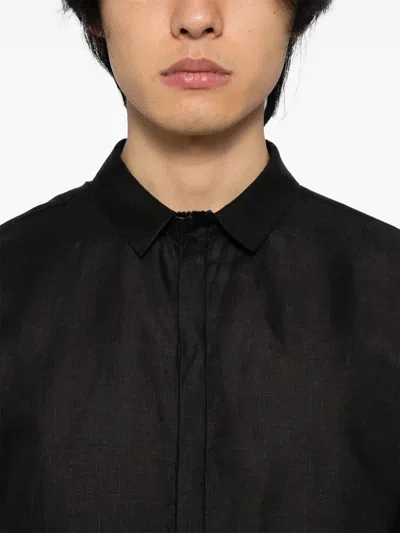 Label Under Construction Raw Edge Shirt In Black