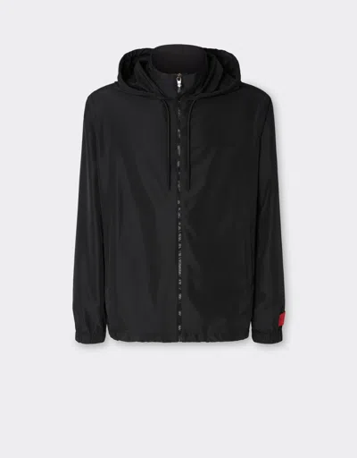 Ferrari Nylon Windbreaker Jacket In Black