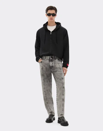 Ferrari Nylon Windbreaker Jacket In Black