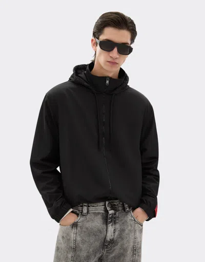 Ferrari Nylon Windbreaker Jacket In Black