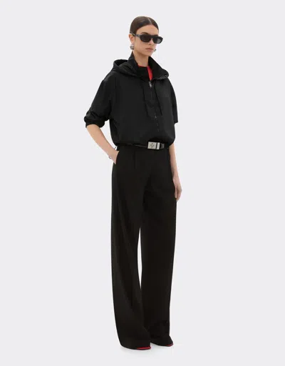 Ferrari Nylon Windbreaker Jacket In Black