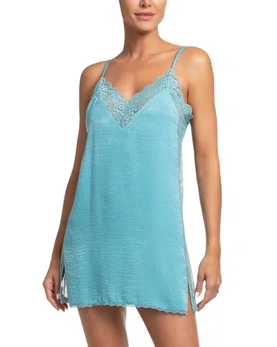 In Bloom By Jonquil Shimmer Satin Chemise In Aqua