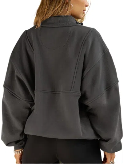 Joah Brown Retro Half Zip In Black