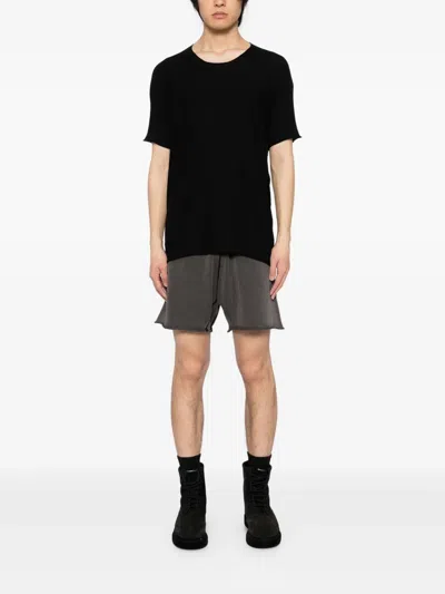 Label Under Construction Cotton Shorts In Black