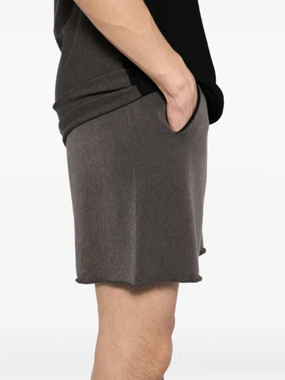 Label Under Construction Cotton Shorts In Black