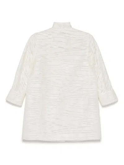 Shiatzy Chen Mandarin-collar Jacquard Jacket In White