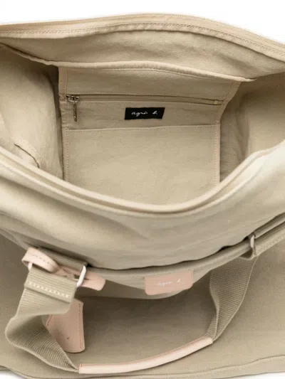 Agnès B. Canvas Tote Bag In Neutrals