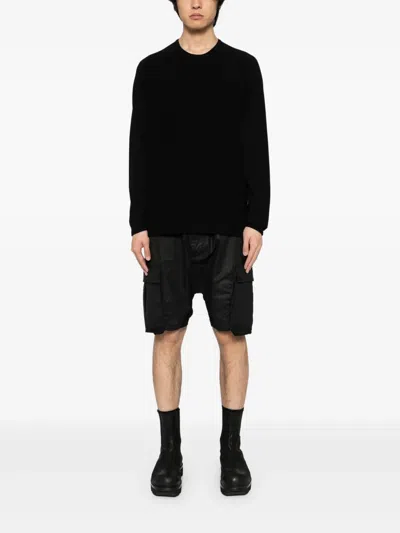 Label Under Construction Long-sleeves Cotton T-shirt In Black