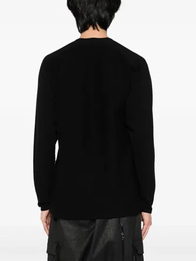 Label Under Construction Long-sleeves Cotton T-shirt In Black