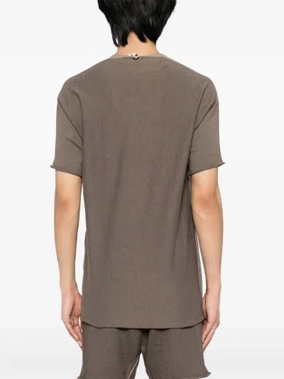 Label Under Construction Cotton T-shirt In Brown