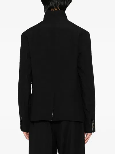 Forme D'expression Stand Up-collar Jacket In Black