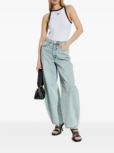 Gestuz Logo-patch Jeans In Blue