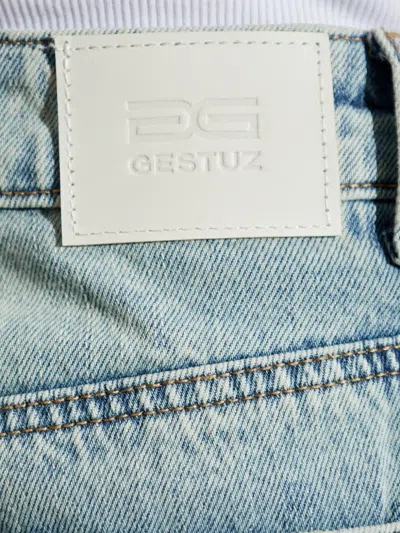 Gestuz Logo-patch Jeans In Blue
