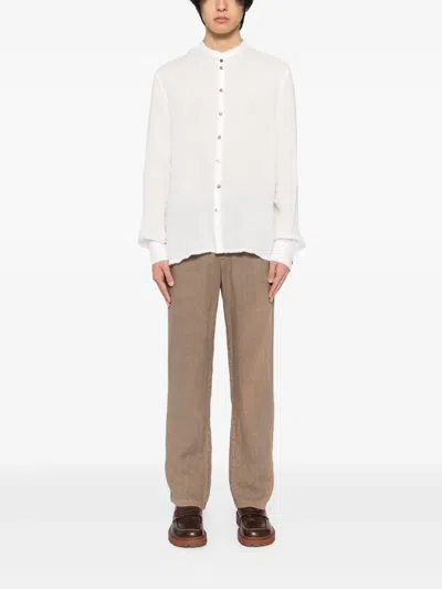 Label Under Construction Linen Shirt In White