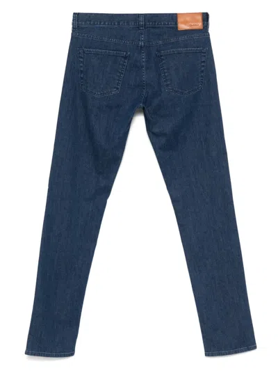 Canali Logo-patch Jeans In Blue