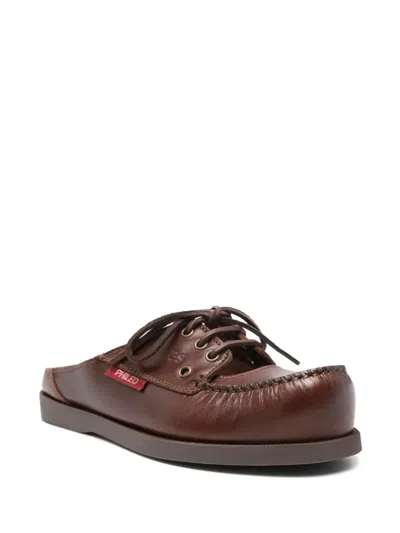 Phileo X Tbs Boat Shoe Slides In Brown