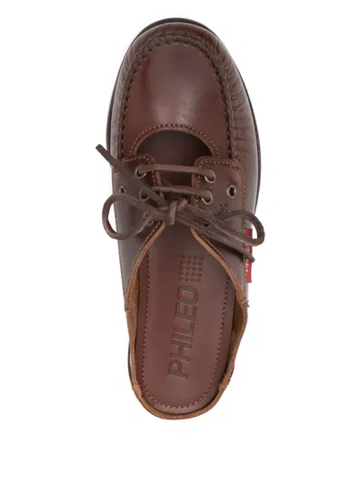 Phileo X Tbs Boat Shoe Slides In Brown