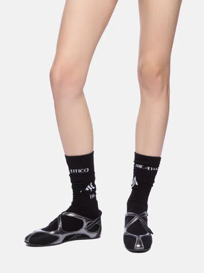 Attico Flat Shoes Blacks And Greys In Black