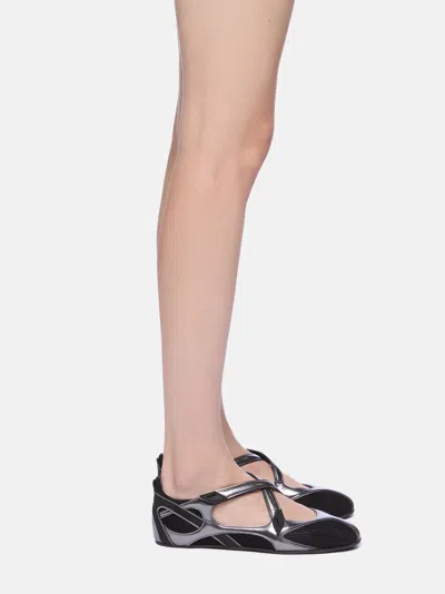 Attico Flat Shoes Blacks And Greys In Black