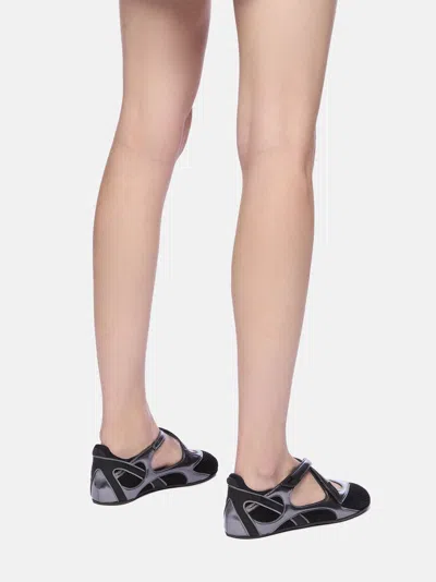 Attico Flat Shoes Blacks And Greys In Black