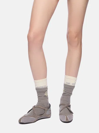 Attico Floor 01 Flat Ballerina In Gray