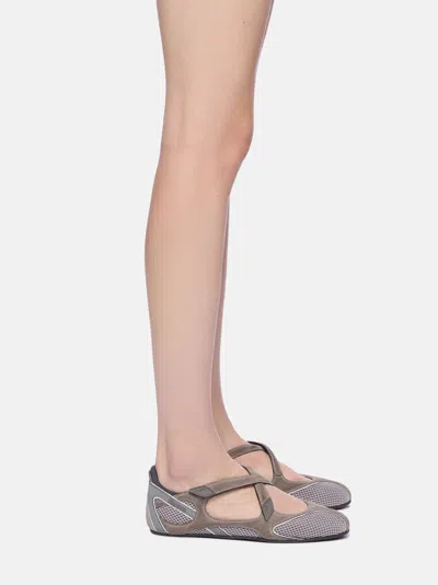Attico Floor 01 Flat Ballerina In Gray