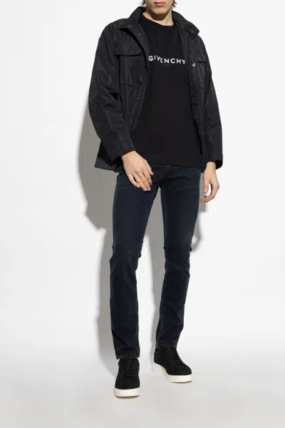 Givenchy Logo Print Cotton T-shirt In Black